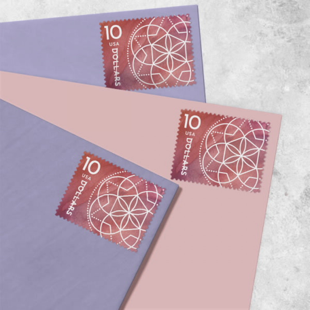 2023 US 10 Dollar Floral Geometry Stamps