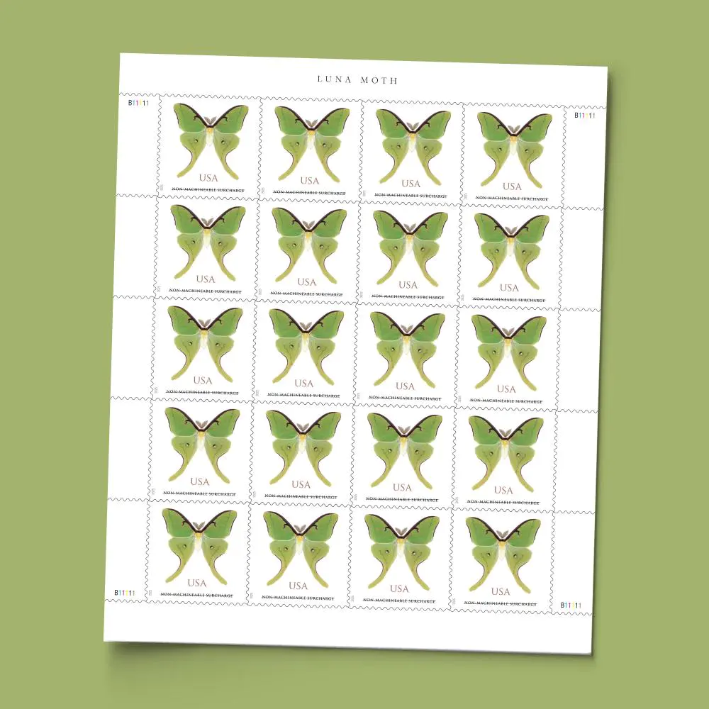 2025 Luna Moth Stamps, Sheet of 20